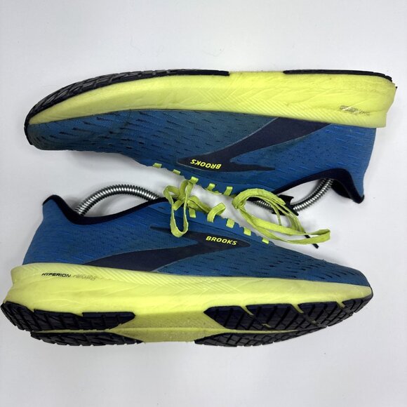 Brooks Mens 9.5 US / Women's 11 Hyperion Tempo Blue Nightlife Yellow 1103391D491 - Picture 3 of 9